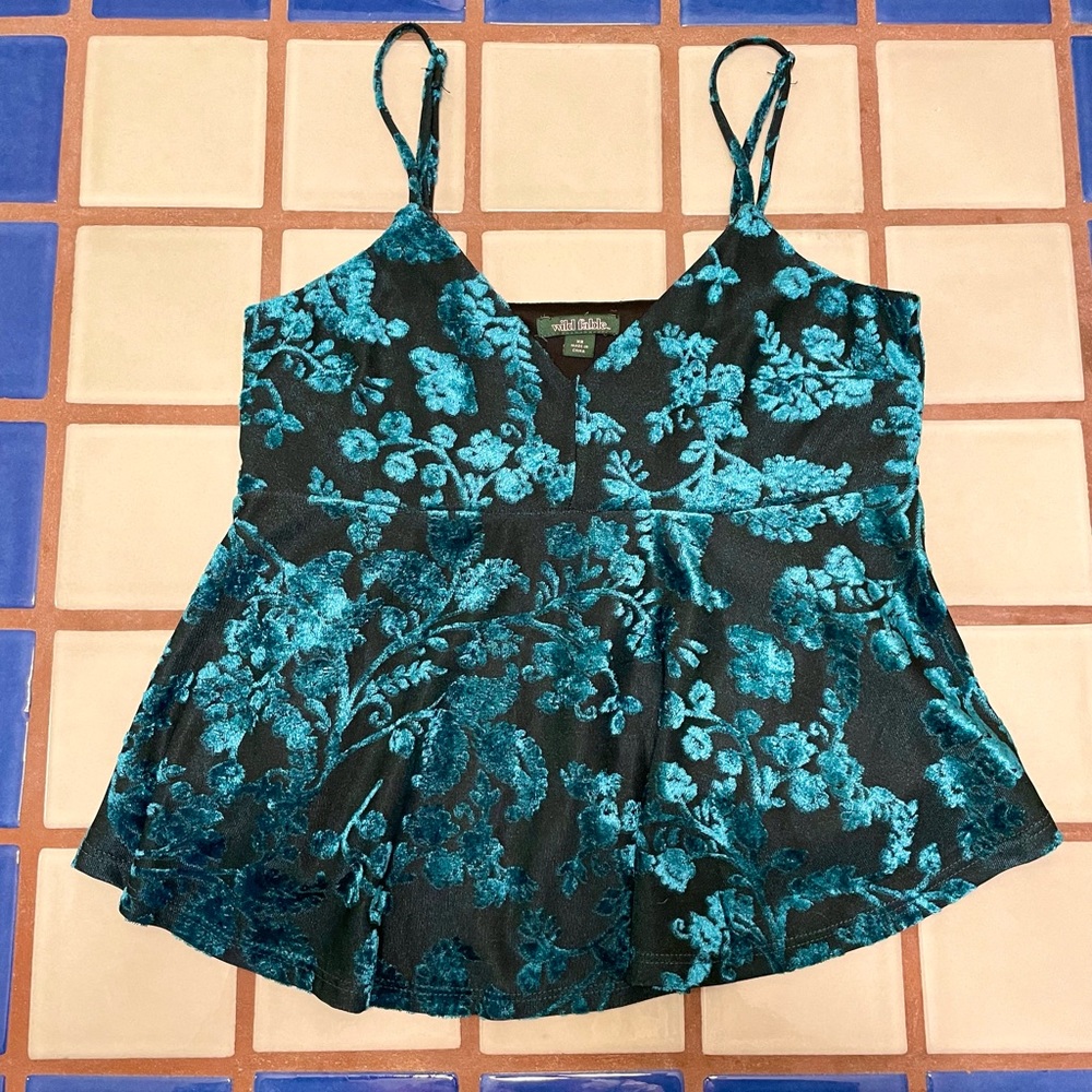 Velvet Teal Floral Tank